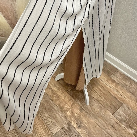 Stripe Black and White Kimono Style Boho Swim Cover Up - Picture 12 of 15